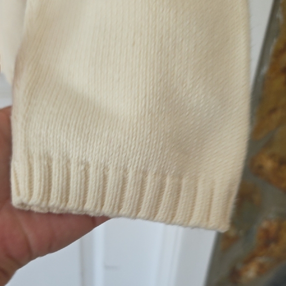 Kim Rogers Cream Knit Crew Neck Sweater Size XL - Picture 6 of 9